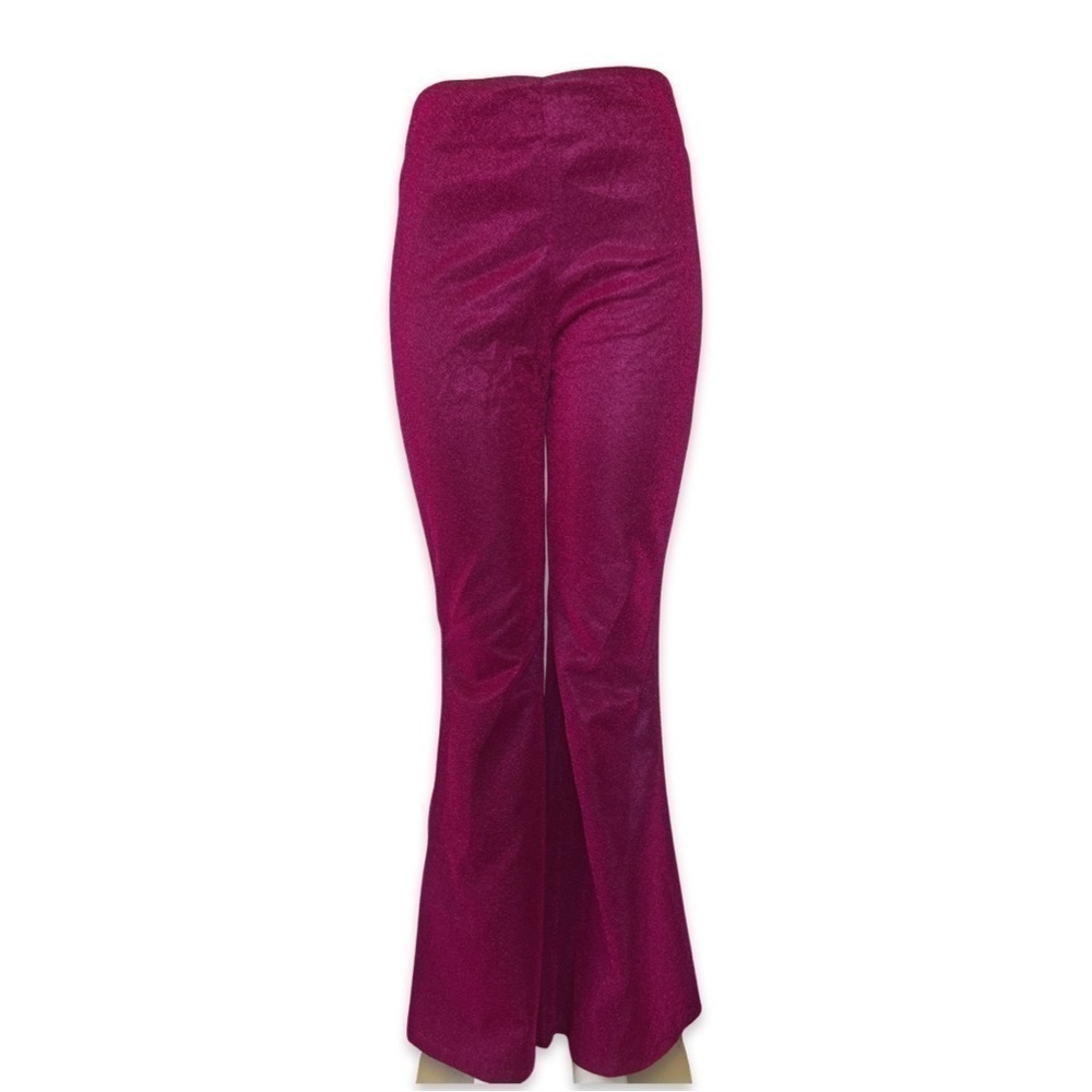 Elegant Magenta Wide Leg Pants